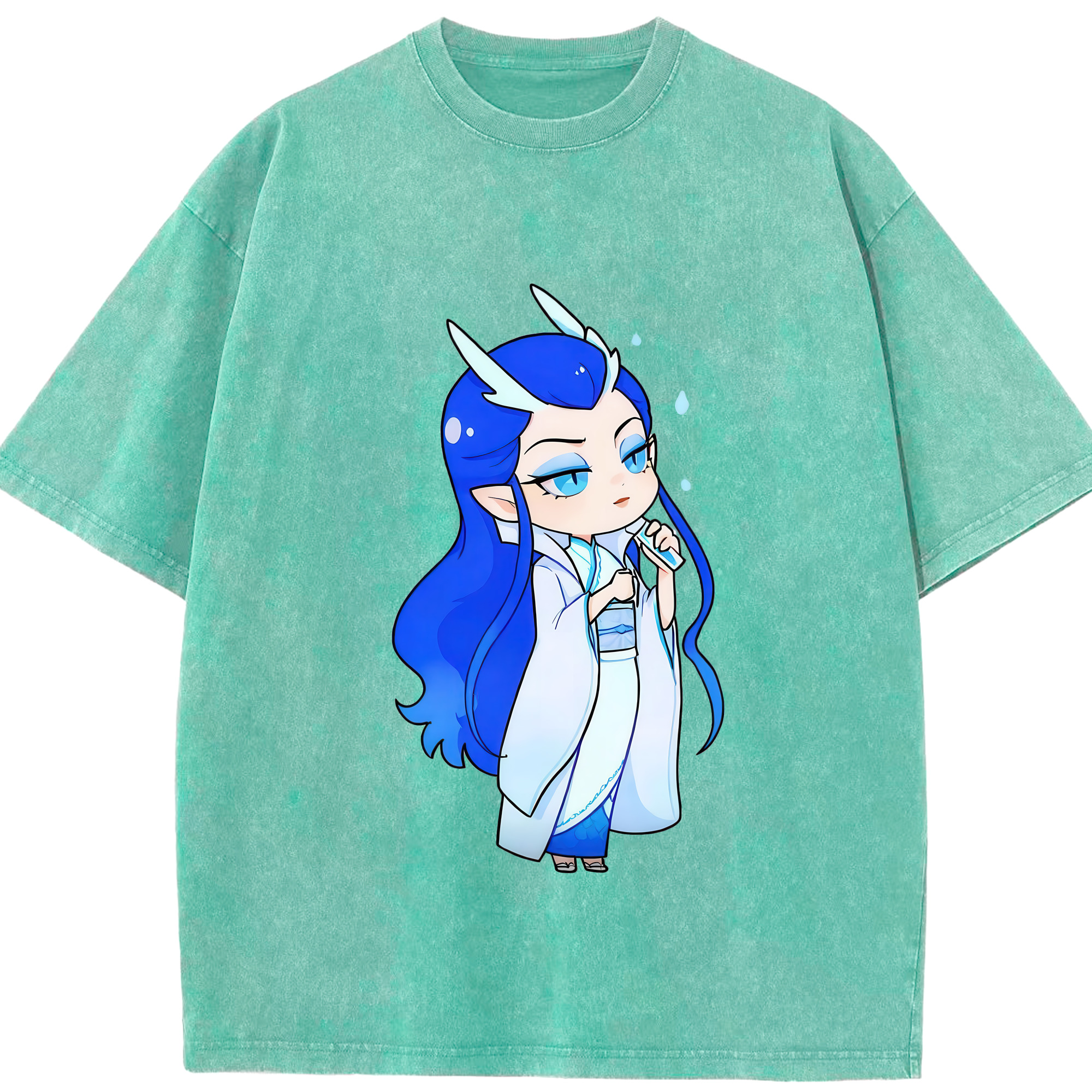 （画像用） Ne Zha 2 ナタ 魔童の大暴れ 綿100% ヴィンテージ風 半袖Tシャツ（フロントプリント）